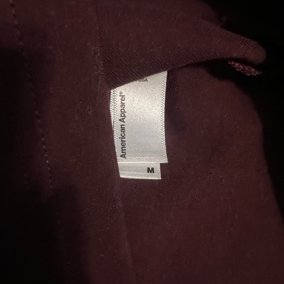 American Apparel Midi Dress Ponte Knit Burgundy Bodycon - Picture 2 of 4